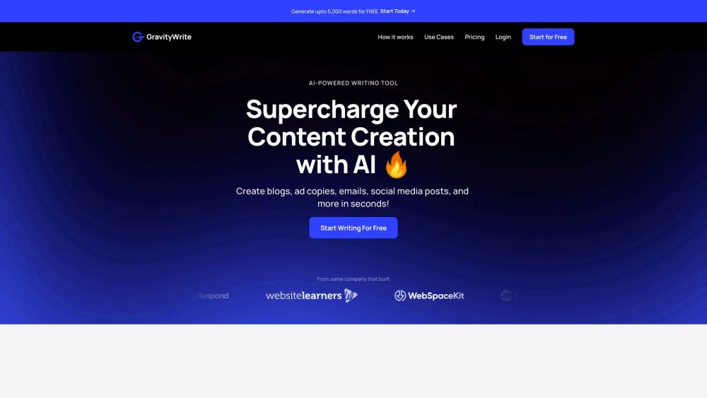 GravityWrite: Top AI Writer, Content Generator & Assistant