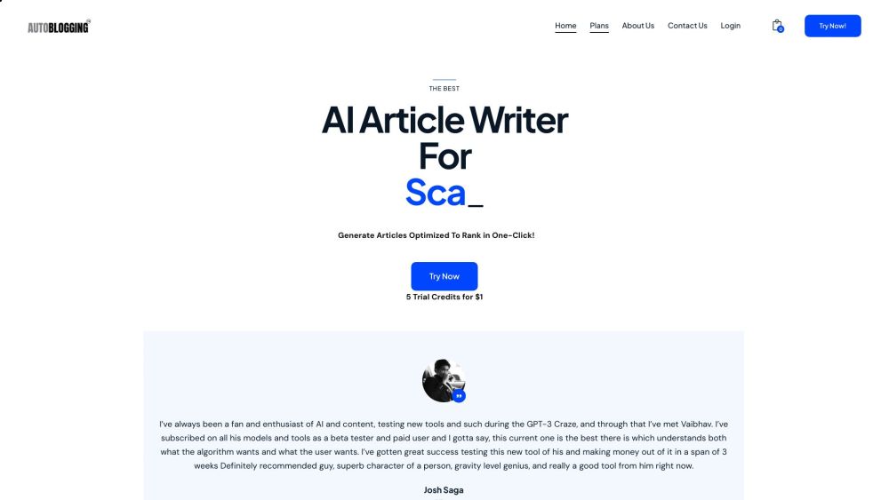 Autoblogging.ai Website screenshot