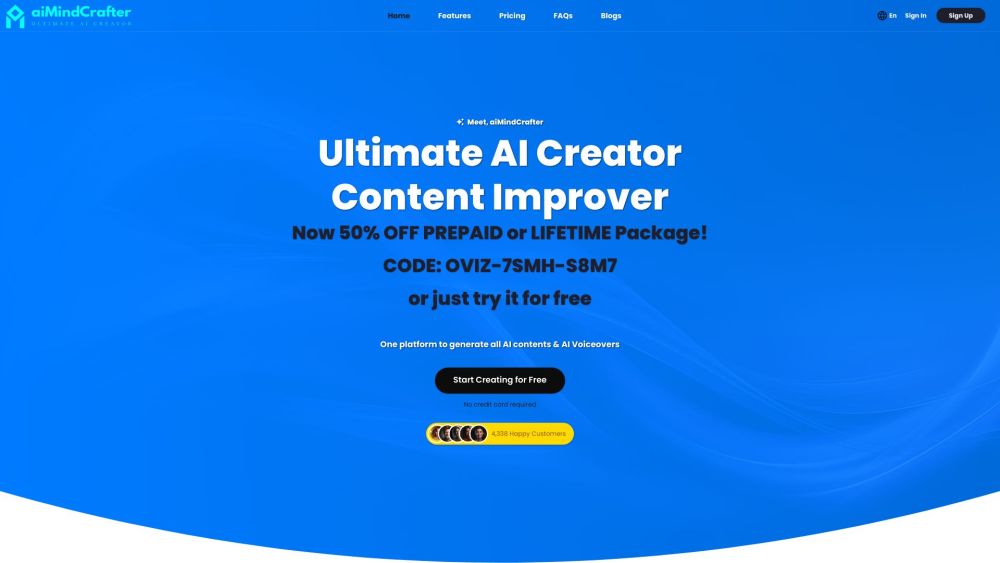 aiMindCrafter Website screenshot