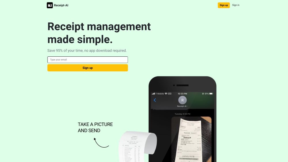 Receipt-AI Website screenshot