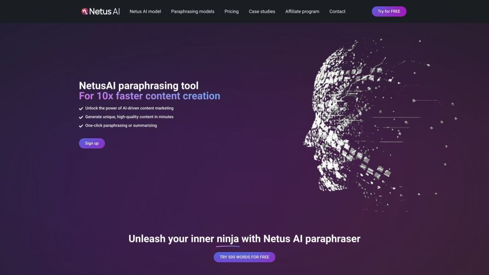 https://www.netusai.com/ Website screenshot