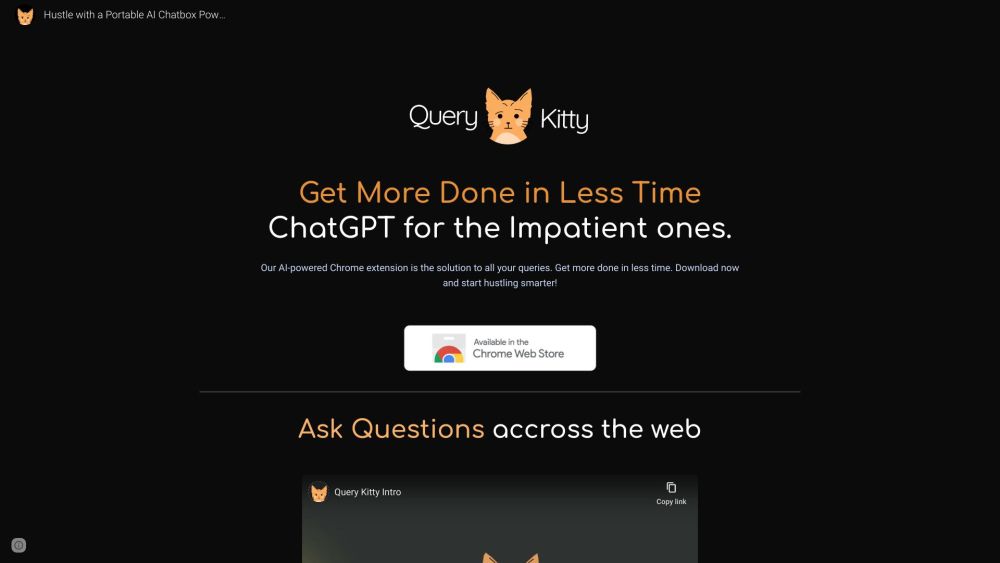 Query Kitty Website screenshot