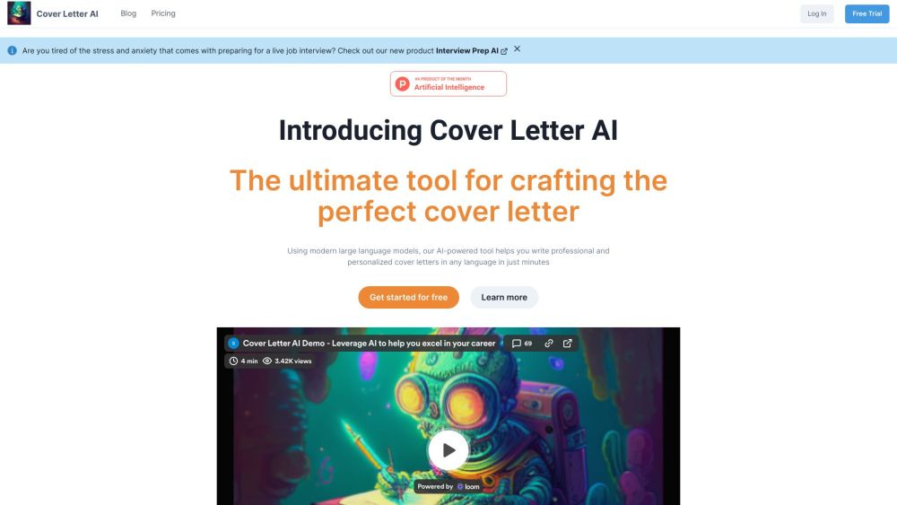 Cover Letter AI Website screenshot