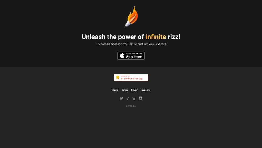 Rizz! Keyboard Website Screenshot