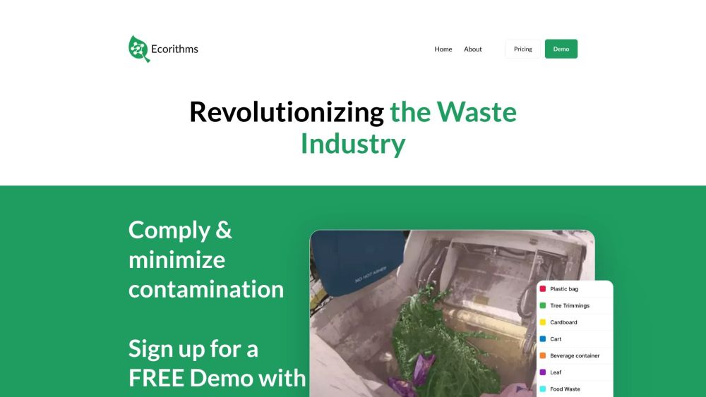 WasteAID by Ecorithms | AI-Powered Waste Management Software | Automatic Route Auditing Software Website screenshot