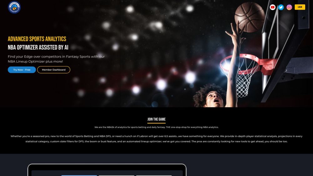 FantasyBall Website screenshot