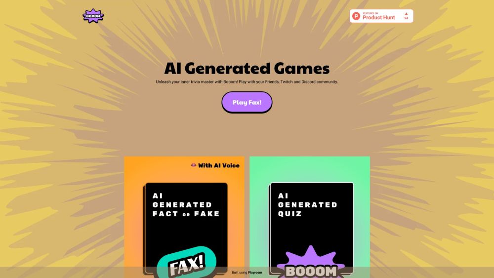 Booom: AI Generated Trivia and Social Games