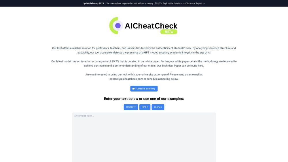 AICheatCheck Website screenshot