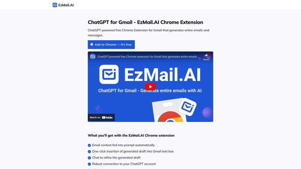 EzMail.AI Website screenshot
