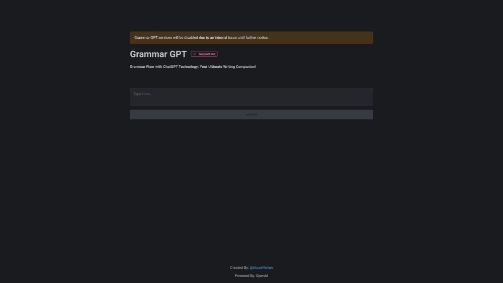 Grammar-GPT Website screenshot
