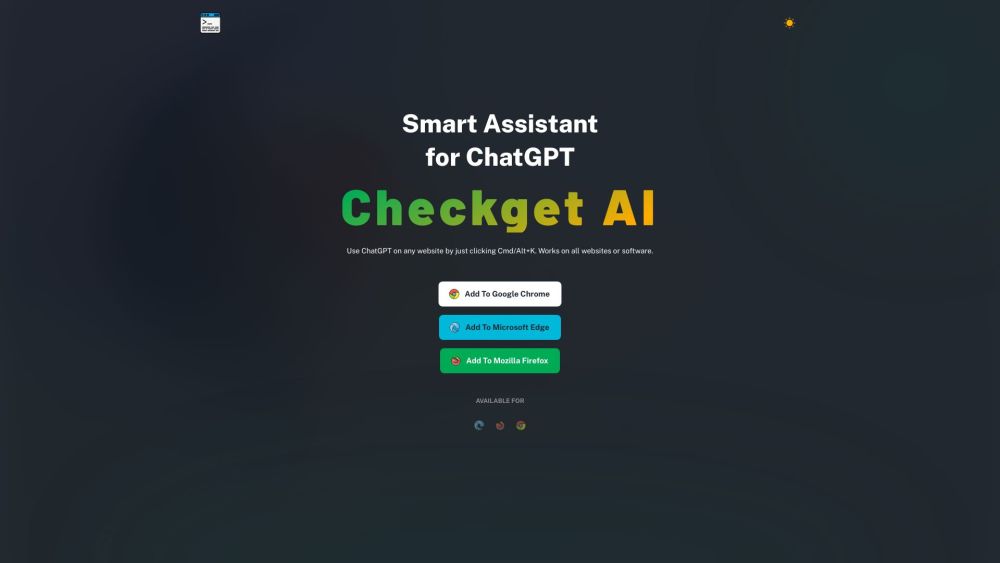 Checkget - Smart Assistant for ChatGPT Website screenshot