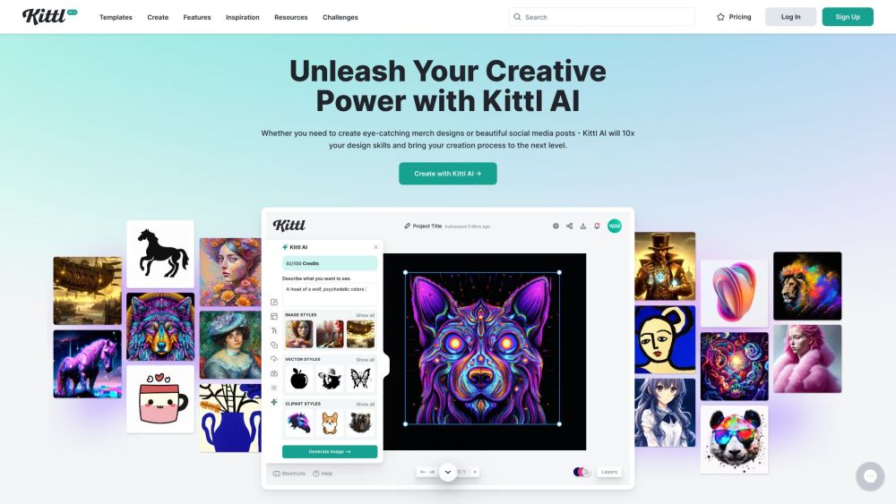 Kittl Website screenshot