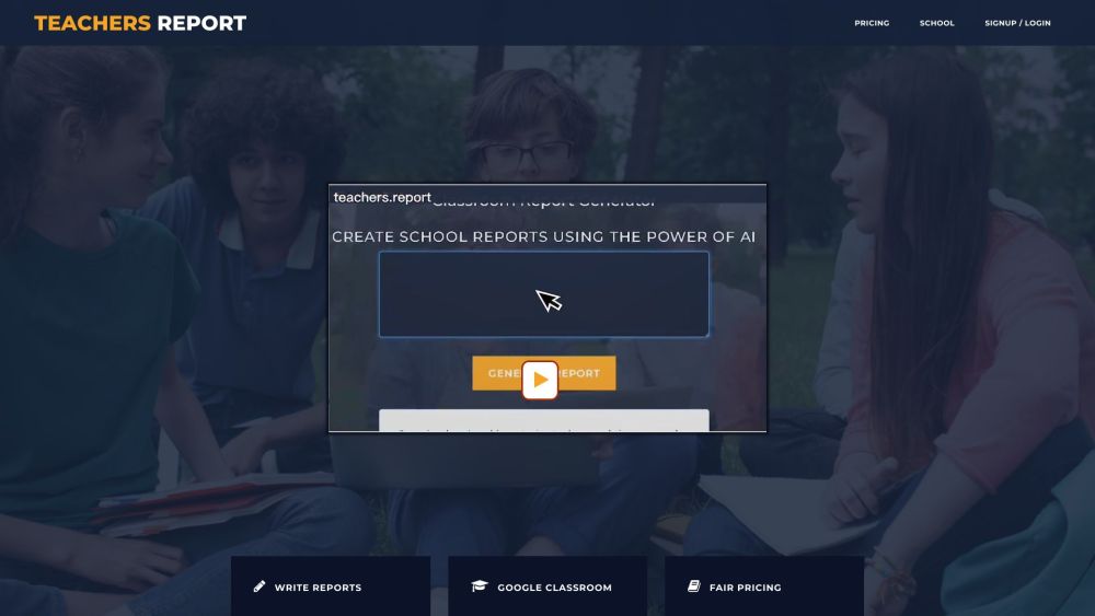 Teachers Report Writer Website screenshot