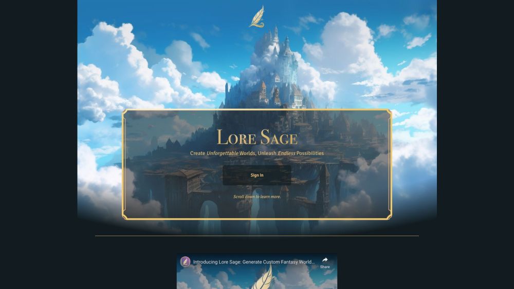 Lore Sage Website screenshot