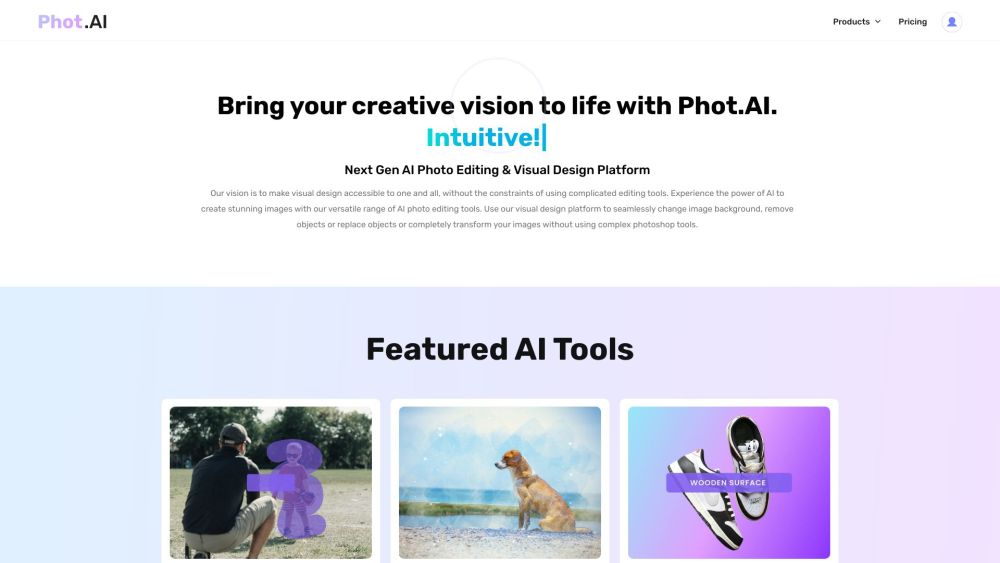 Phot.AI Website screenshot