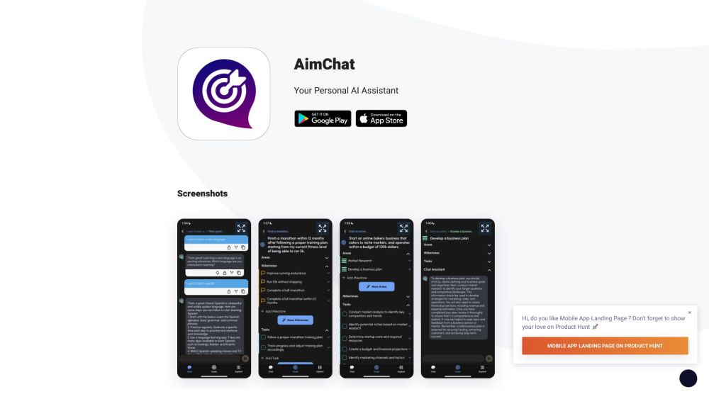 AimChat Website screenshot