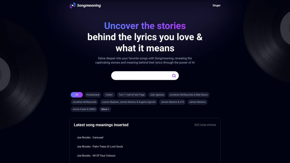 Songmeaning Website Screenshot