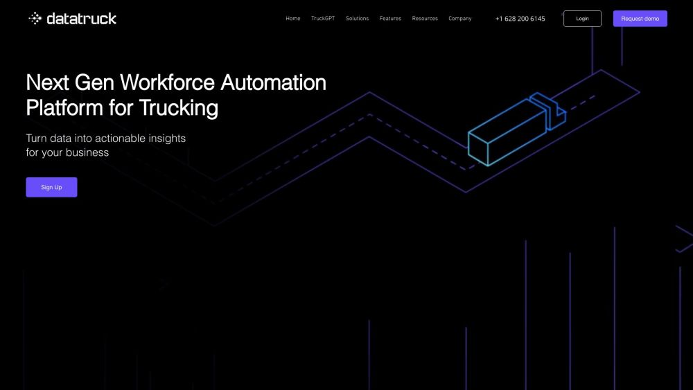 Datatruckのウェブサイトのスクリーンショット