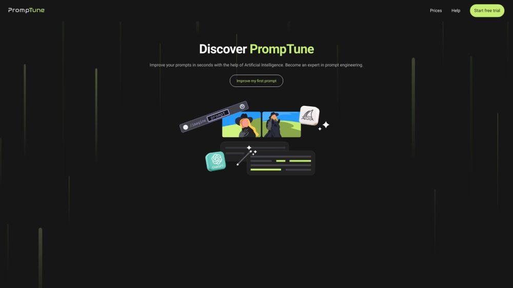 PrompTune Website screenshot