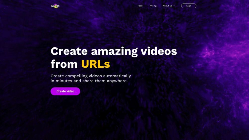 Rizzle Text to Video AI Website screenshot