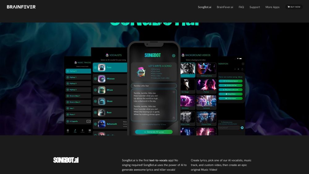 SongBot KI Musik Website Screenshot