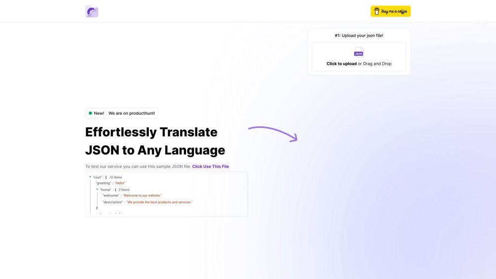 Transluna - JSON Translation Tool Website screenshot