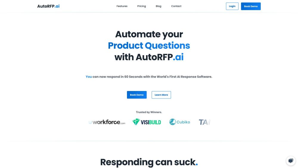 AutoRFP.ai Website screenshot