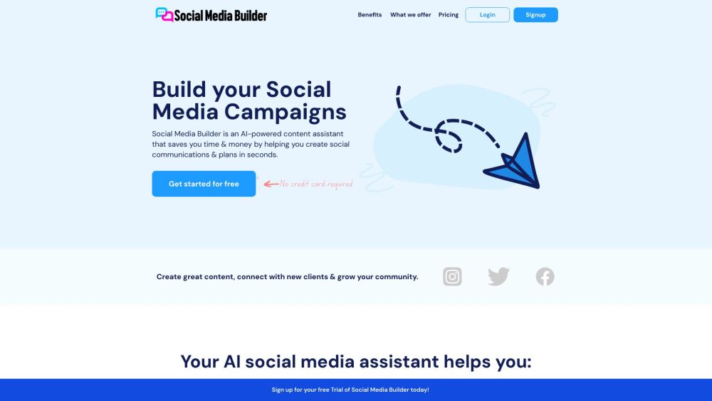 Social Media Builder Website screenshot