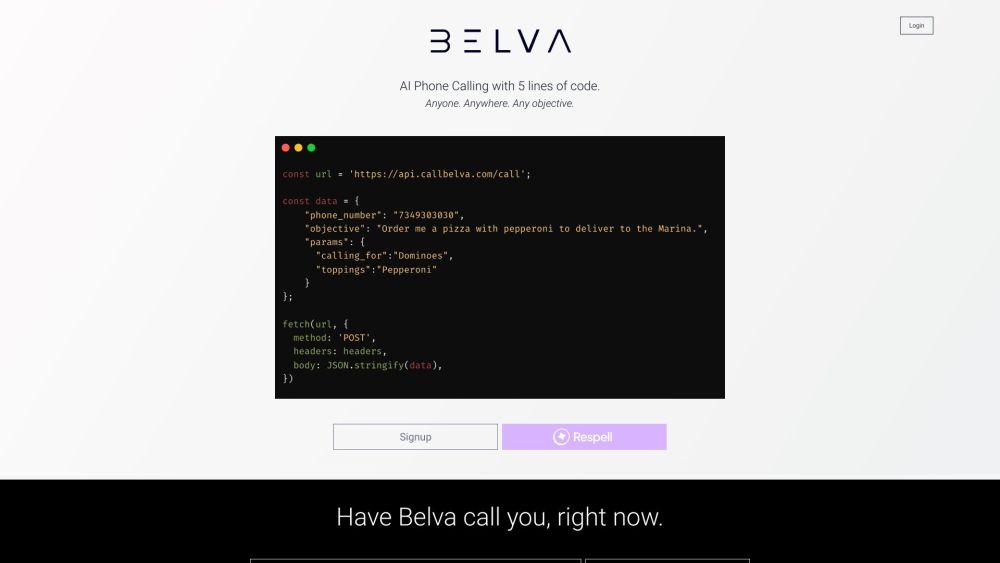 Belva – Redefining Communication Website screenshot