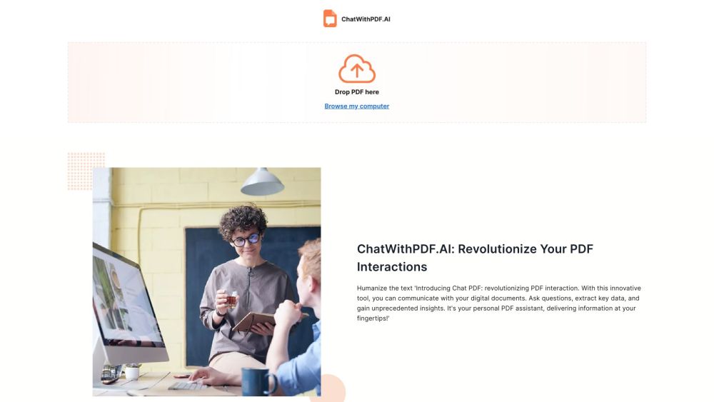 ChatwithPDF.AI Website screenshot