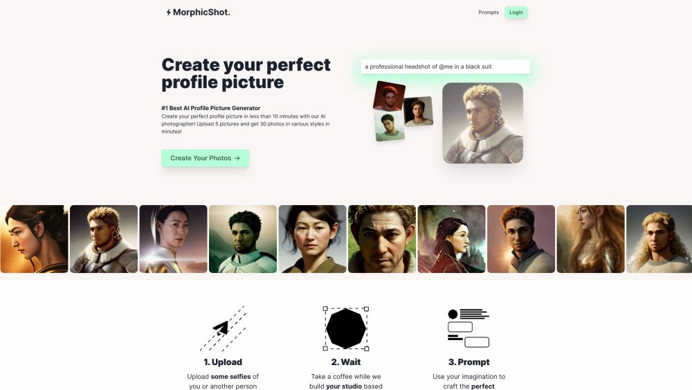 MorphicShot Website screenshot