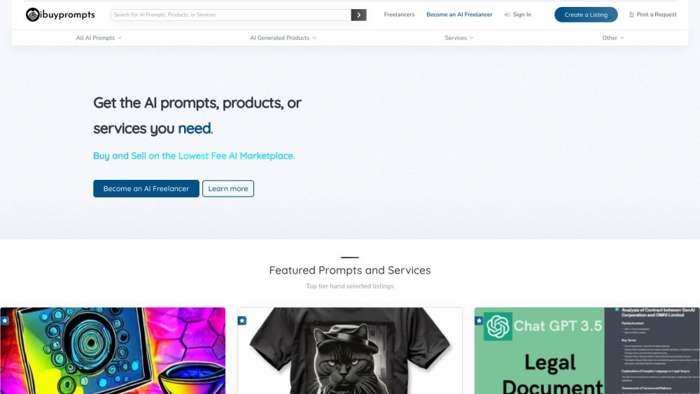 Ibuyprompts - AI Freelance Marketplace