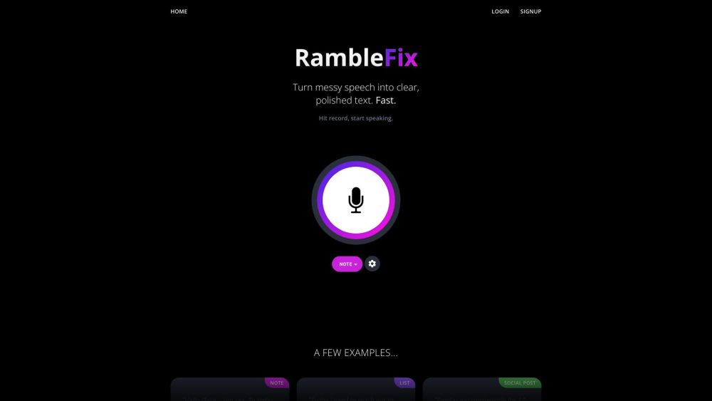 RambleFixのウェブサイトのスクリーンショット