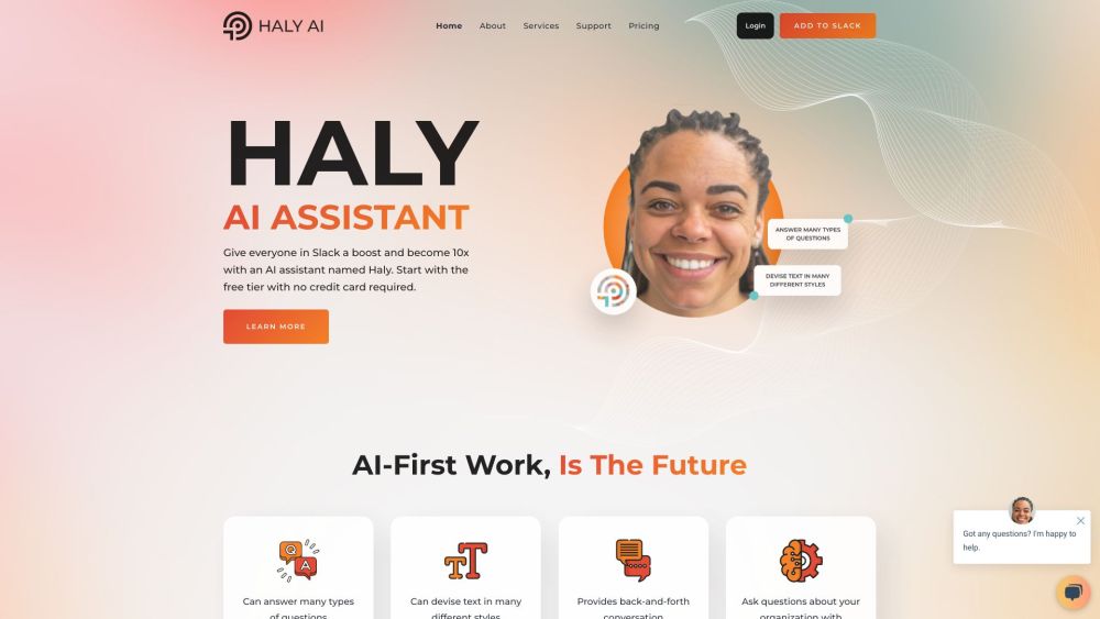 Haly AI Website screenshot