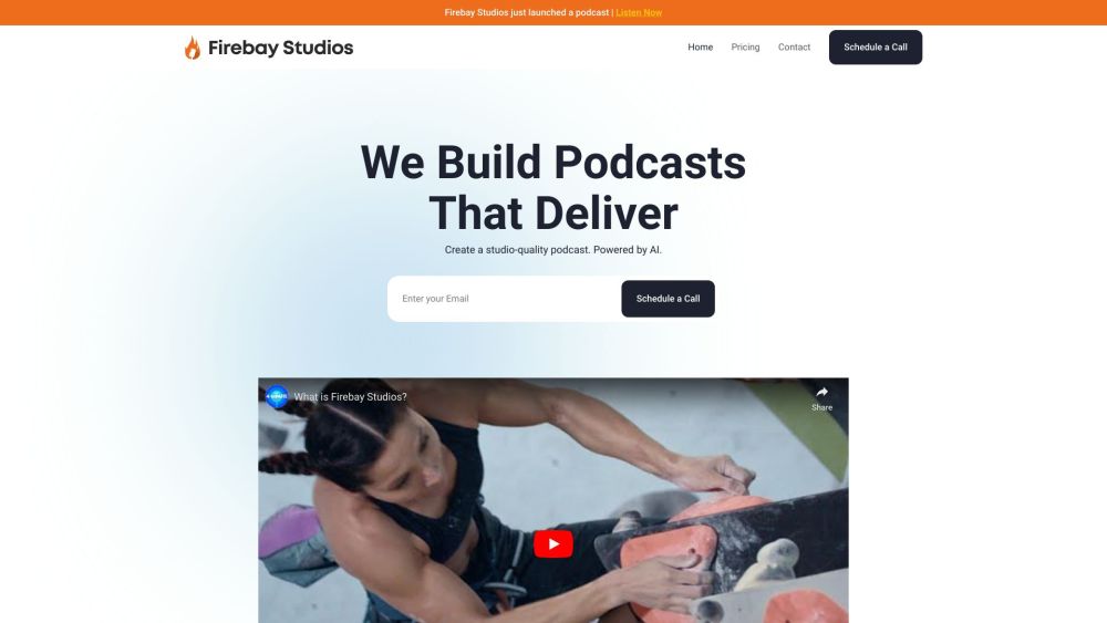 Firebay Studios | AI Audio Studio Website screenshot