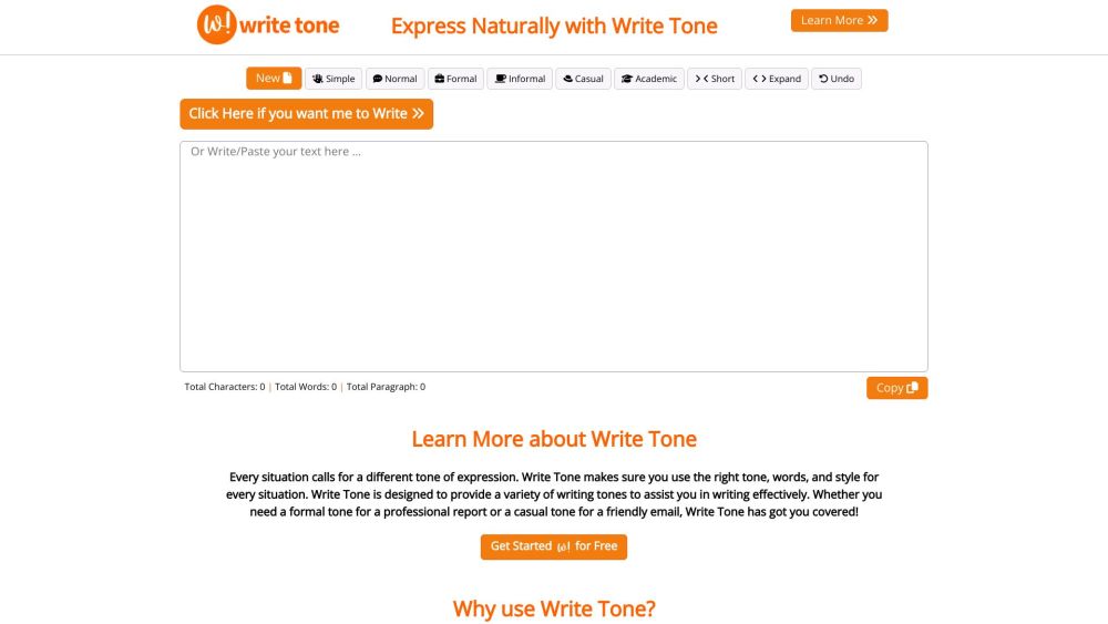 Write Tone