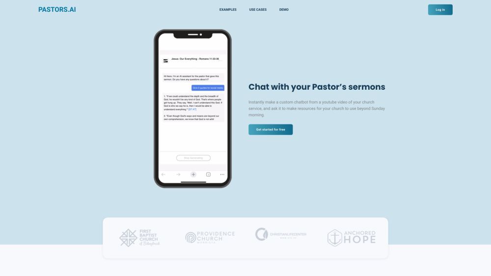 Pastors.AI Website screenshot