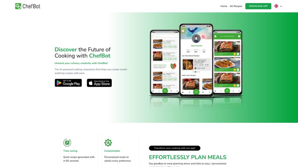 ChefBot Website screenshot