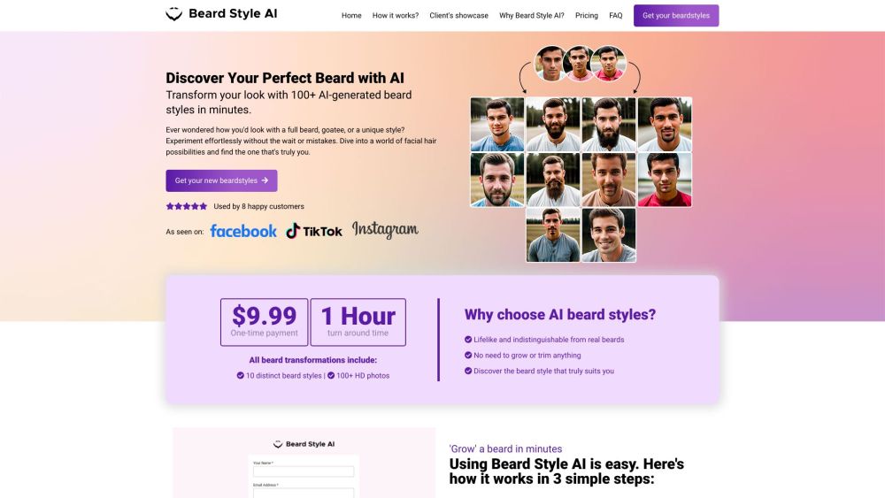 Beard Style AI Website screenshot