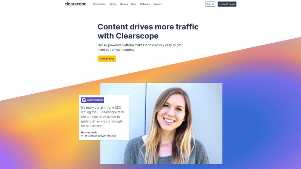 Clearscope Website screenshot