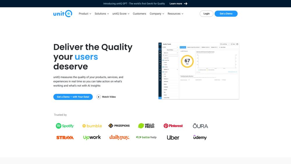 unitQ Website screenshot