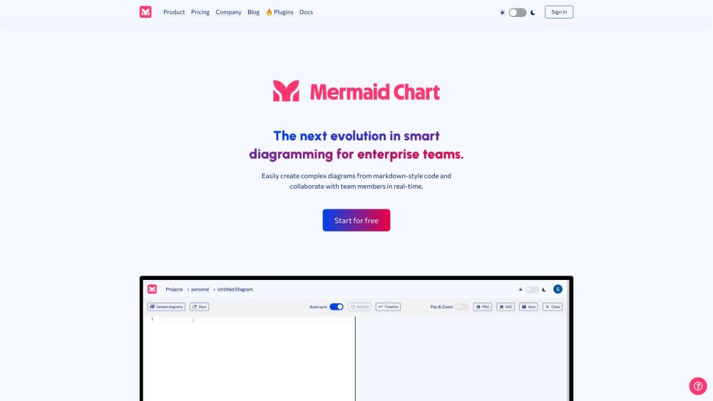 Mermaid Chart Website screenshot