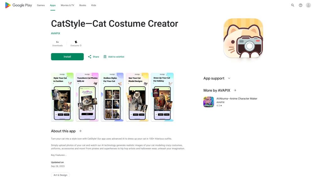 Cat Costume Generator Website screenshot