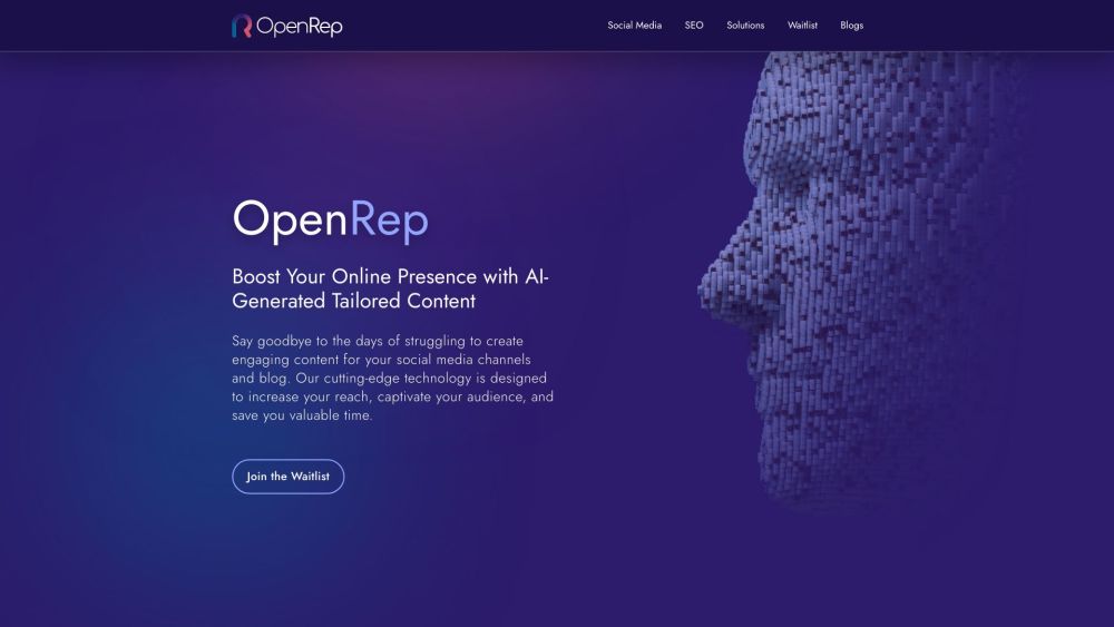 OpenRep Website screenshot