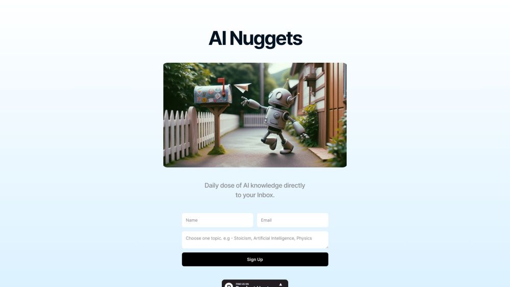 AI Nuggets Website screenshot