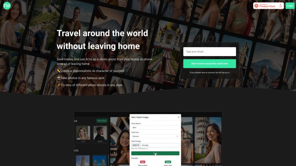 TravelAroundTheWorld.app Website screenshot