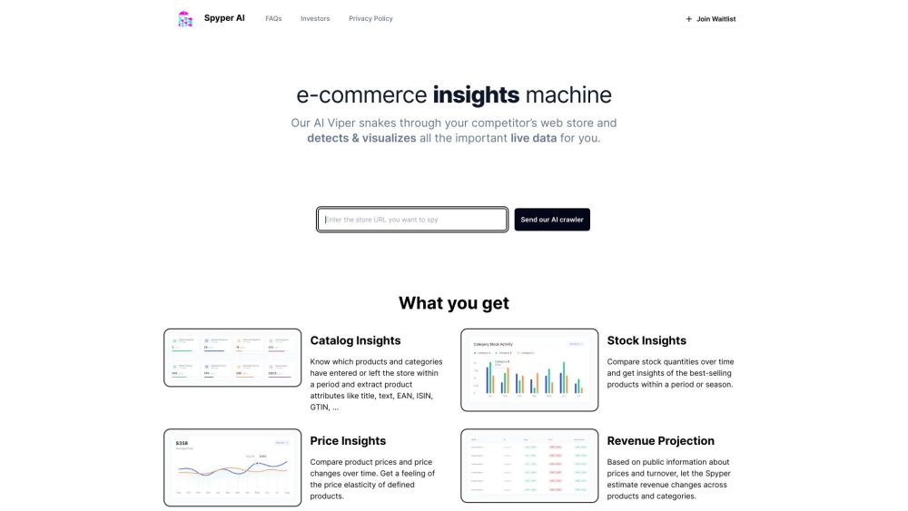 Spyper AI - E-Commerce Insights Machine Website screenshot