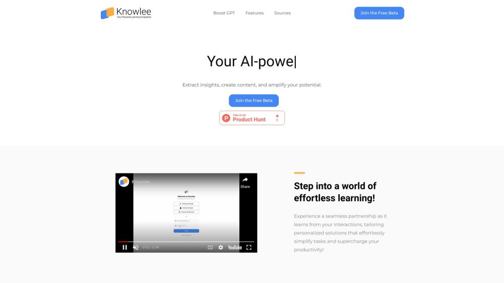 Knowlee AI Website screenshot
