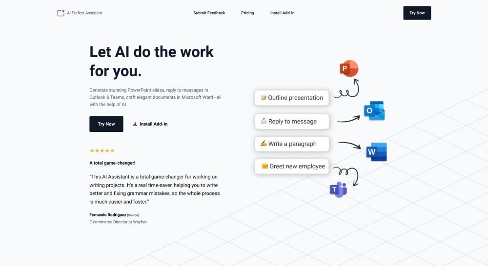 AI Perfect Assistant Website screenshot