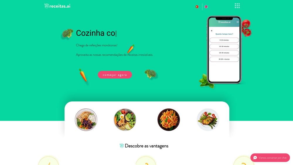 Receitas.ai Website screenshot